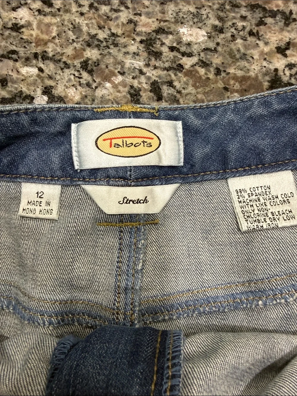 Talbots Light Blue Denim Skirt with Front Pockets
